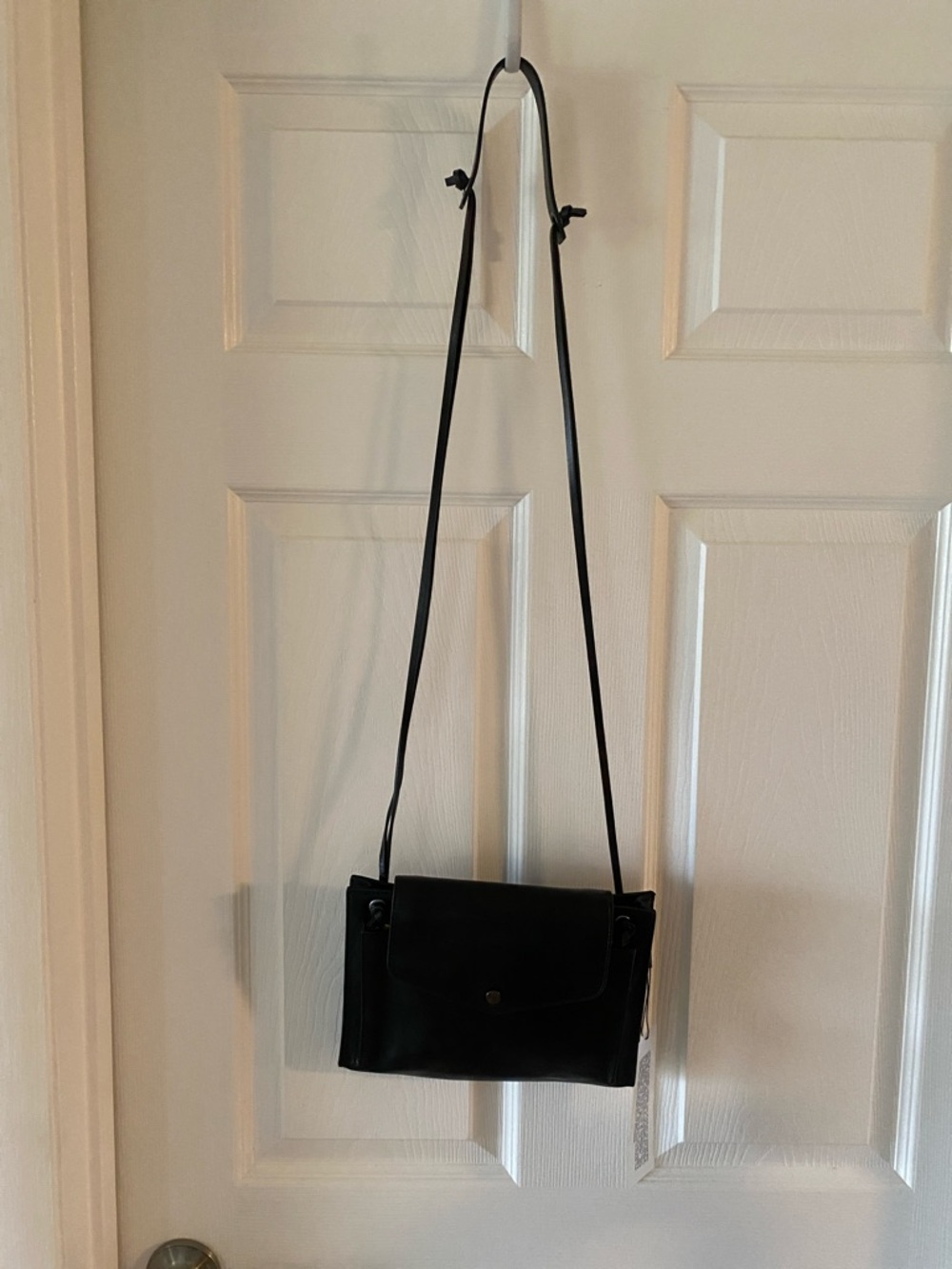 Halston Heritage Black Leather Crossbody Shoulder Bag